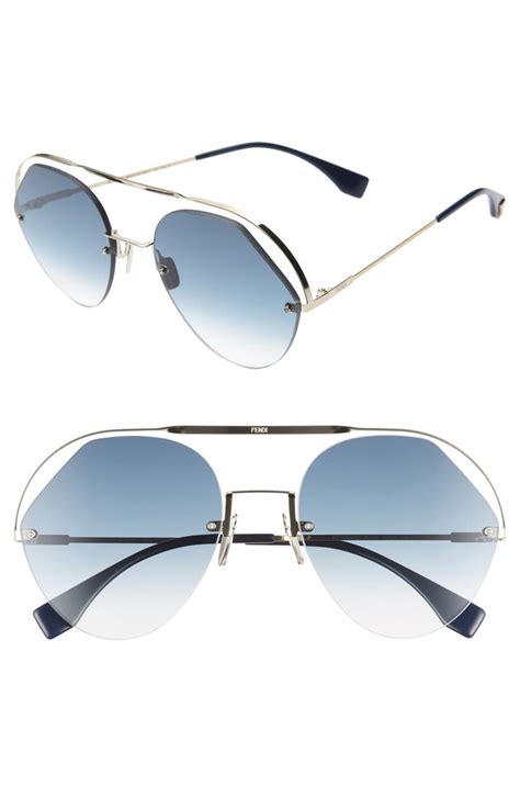 fendi aviator sunglasses|fendi rimless sunglasses.